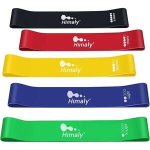 Himaly Stretch Bands,5 Pk. X-Light, Light, Medium, Heavy & X-Heavy